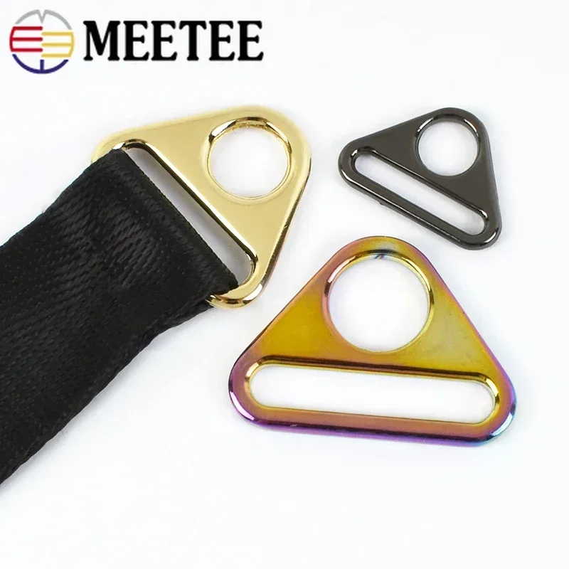 Meetee 스트랩 웨빙용 금속 버클, 조정 벨트 버클 걸쇠, 비키니 금속 링, DIY 가방 하드웨어 액세서리, 20-50mm, 10 개