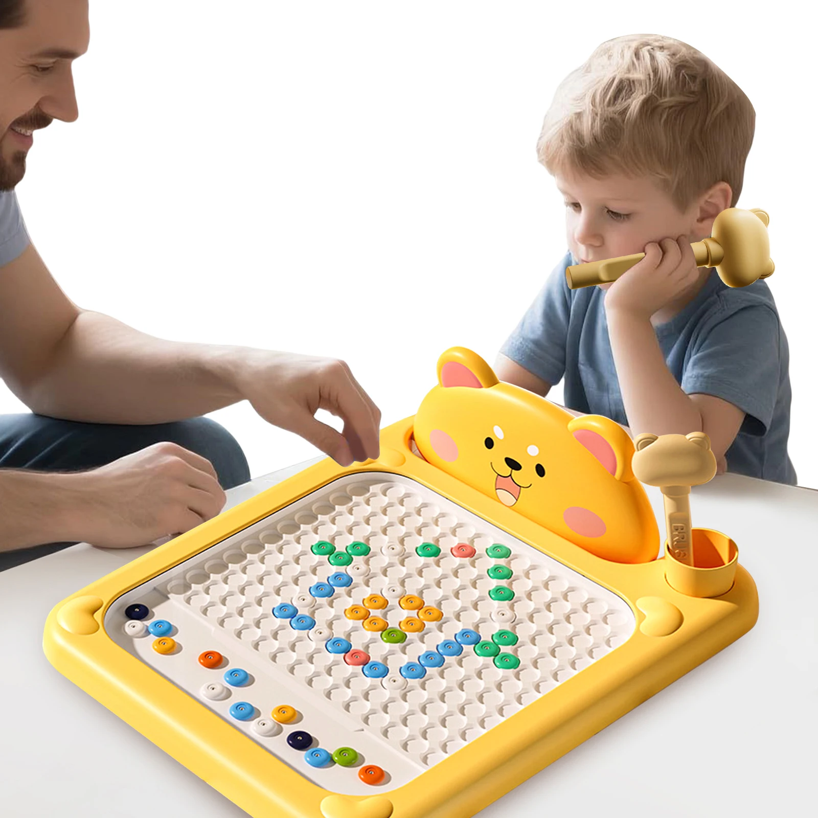 Rabbit Magnetic Drawing Board Children Drawing Board Magnetic Beads Radish Pen Graffiti Board Paiting Teaching Montessori Toy