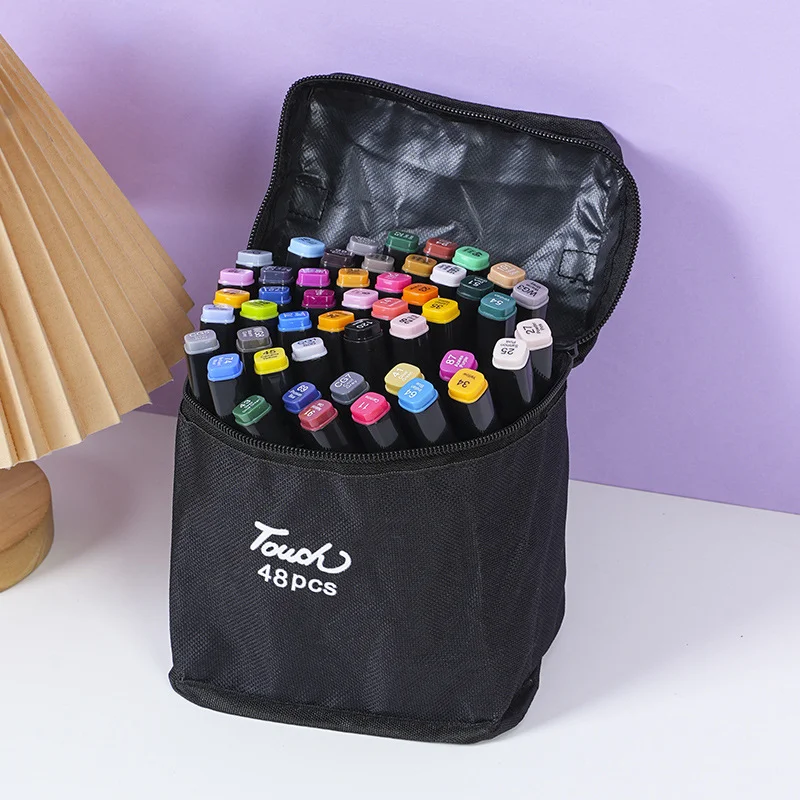 

Набор двусторонних маркеров для художников, 48 цветов, с мягкими кистевыми наконечниками, для граффити, манги, скетчинга, школьных и художественных работ