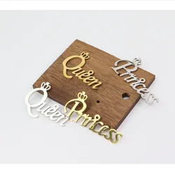 5pcs Stainless Steel Vacuum Plate Shiny Letters Women's Fashion Charms Pendant Jewelry DIY Handmade