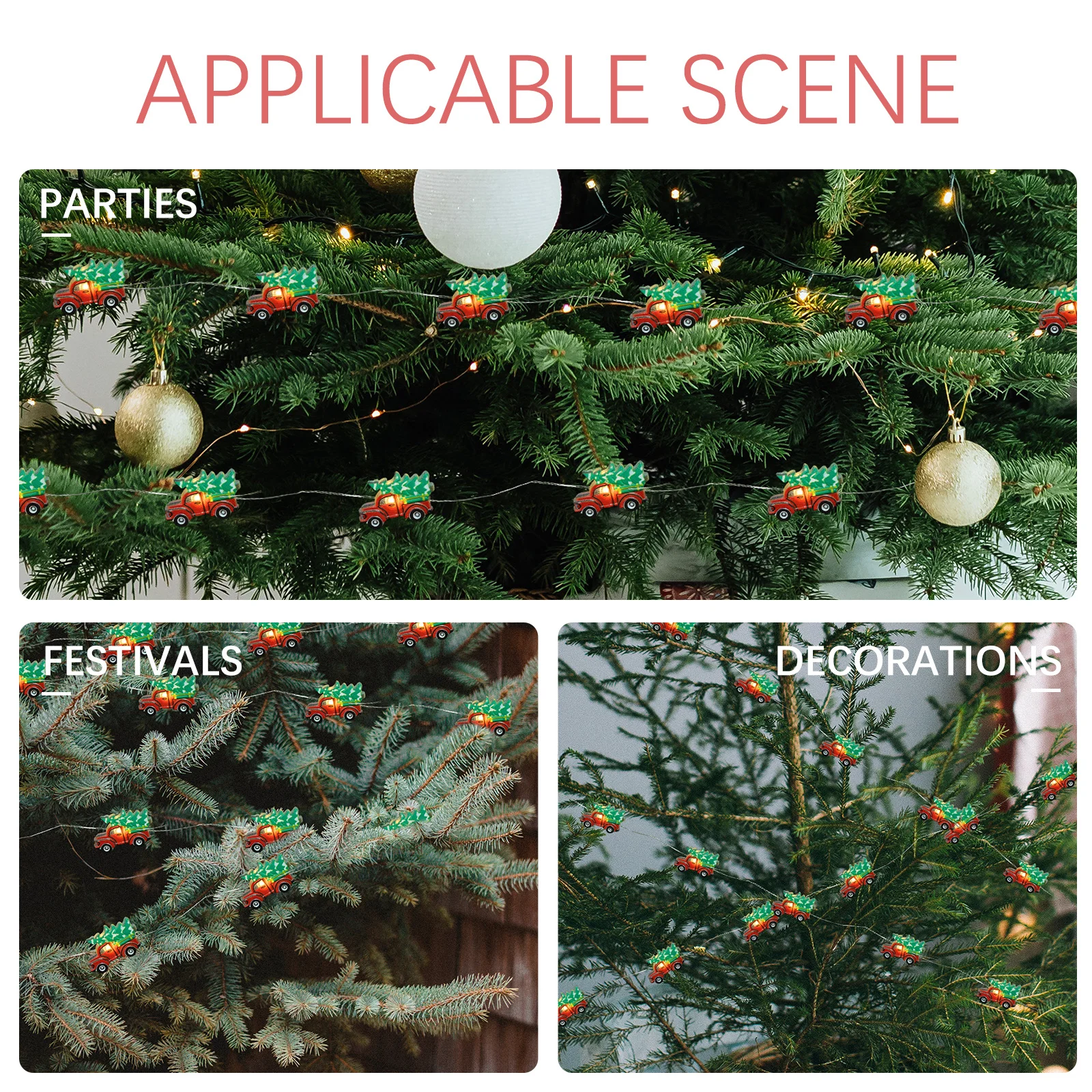 1 قطعة شجرة عيد الميلاد LED سلسلة ضوء الأحمر شاحنة مهرجان مصباح الإبداعية عيد الميلاد الزخرفية سلسلة ضوء أجواء دافئة #6