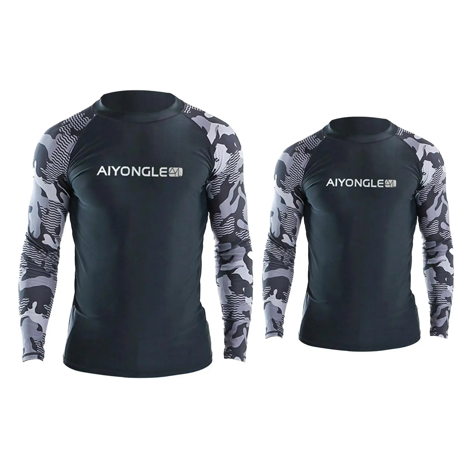 Mens Swim Shirt Sun Protection Soft Swimsuit Long Sleeve Tops Surfing Suit for Diving Sailing Snorkeling Water Sports Swimming