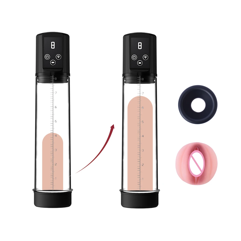 Men's Sex Toys Penis Pump Automatic Sucking Male Masturbation Sucking Enlargement 9 Vibration and Suction Male Penis Expander