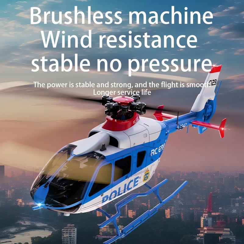 Rc Era C123 Brushless RTF RC Helicóptero Giroscópio de 6 eixos Uma chave 3D Flip Fluxo Óptico Posicionamento EC135 Helicóptero Modelo Avião
