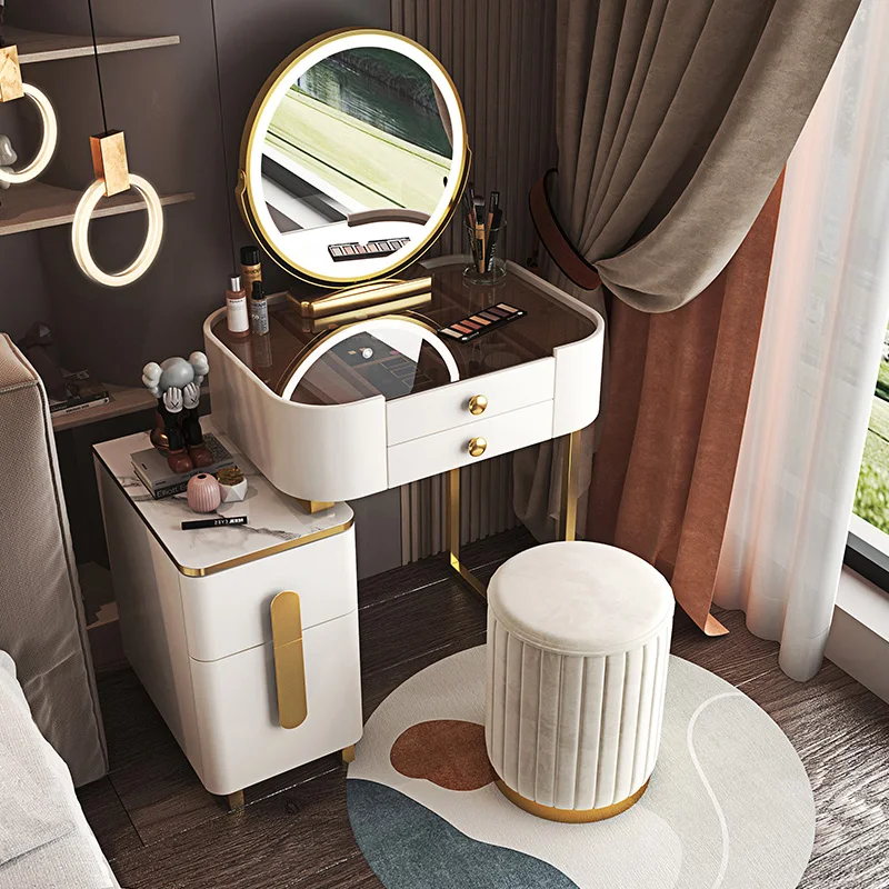 

Storage Cabinet Vanity Dressers Drawer Nordic Makeup Mirrors Dressing Table Luxury Stool Coiffeuse De Chambre Bedroom Furniture