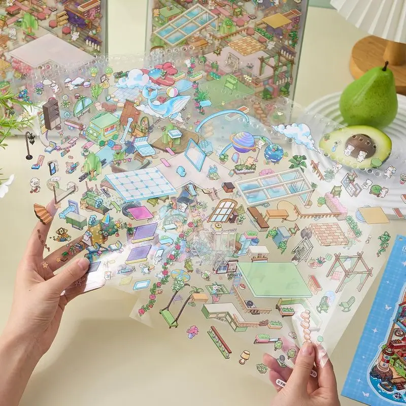 Nova cena em miniatura 5.0 adesivo livro coleção multi-cenários diy estereoscópico paisagem adesivos material escolar livro silencioso