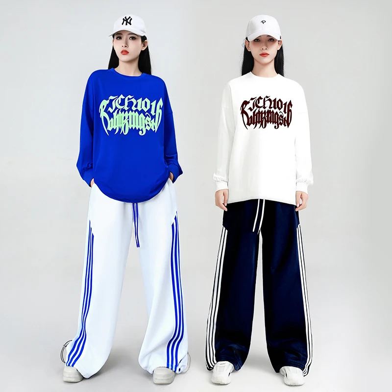 

Fitn Cetition Performance Outfit Girls T High School Students up Chorus Dance Clothing Cotton Spandex Blend