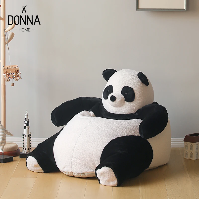 yyhcChildren's lazy sofa baby children's reading area recliner creative cartoon cute single bean bag panda small sofa