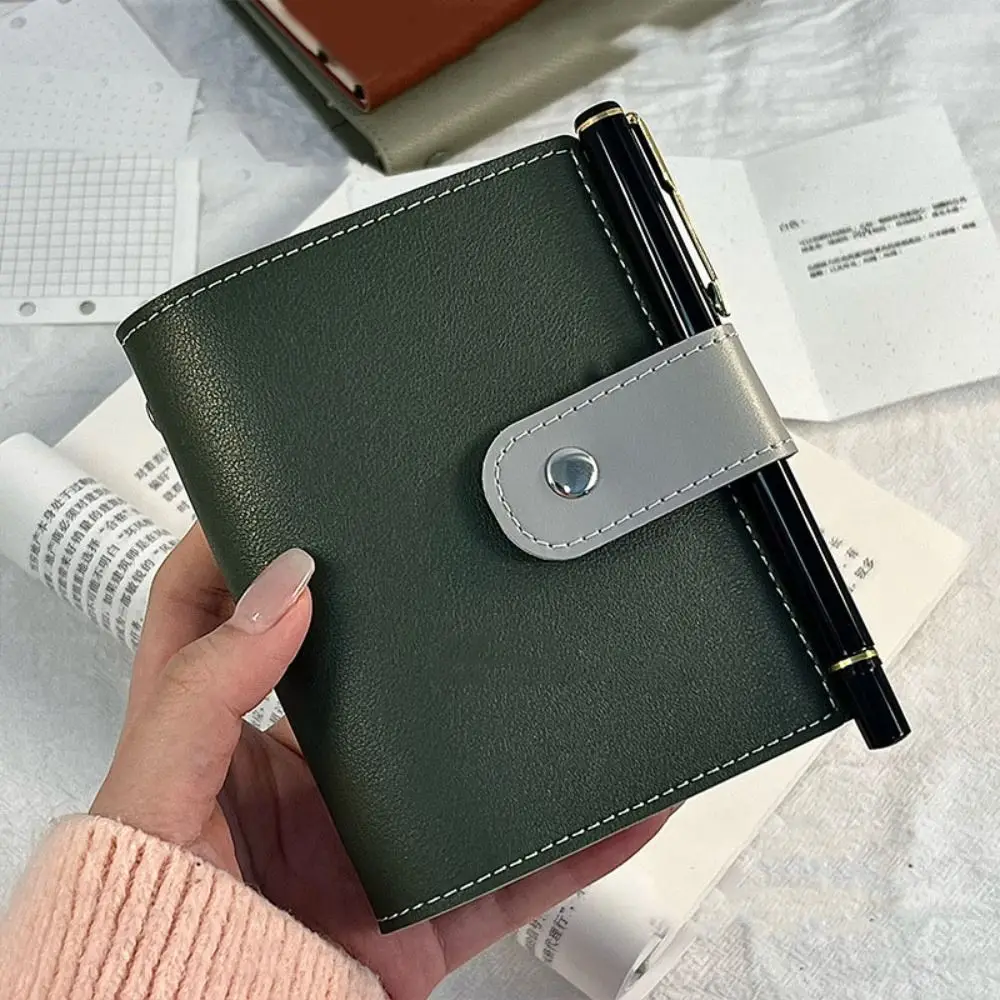 

Creative Mini Loose Leaf Notebook M5 PU 45Sheets Portable Notebook Schedule Blank Page DIY Binder Notebook Office Meeting