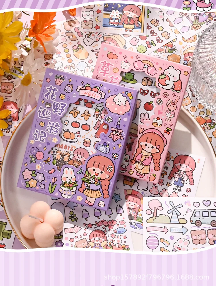 TIESOME Stickers Kawaii, 100 Pièces Kawaii Papeterie Aesthetic Objet Kawaii Truc Kawaii Papeterie Fille Autocollant Kawaii Deco Chambre Autocollant Kawaii Cahier Kawaii Accessoires