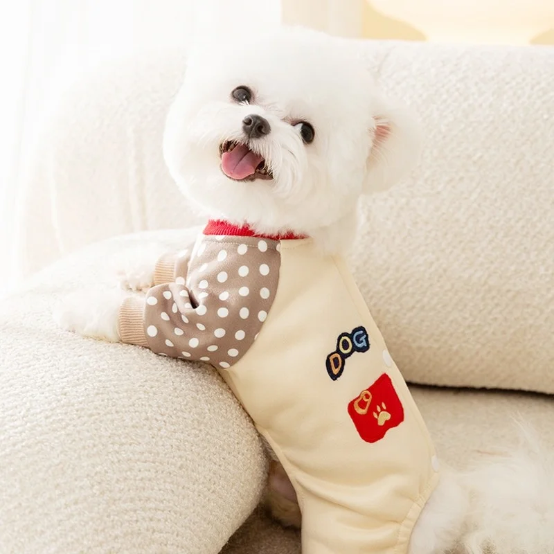 Cute Striped Dog Jumpsuits Fashion Pet Dog Clothes Winter Warm Puppy Pajamas Soft Cat Jumpsuits Chihuahua Clothes Pet Costumes