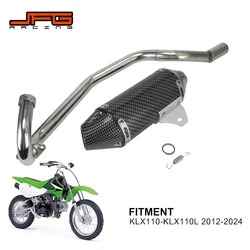 Motorcycle Accessories Exhaust Pipe Escape-Pipe Full System For Kawasaki KLX110 KLX 110 KLX110L KLX 110L 2012-2023 2024 Aluminum