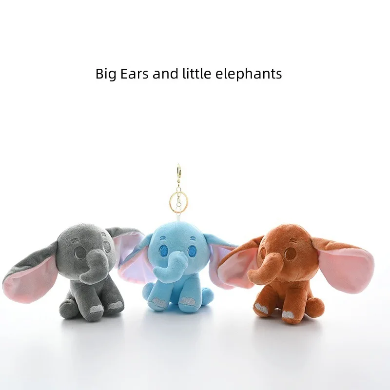 new Cute  Big Eared Elephant Keychain Pendant Zoo Simulation Elephant Doll Plush Toy Doll Pendant