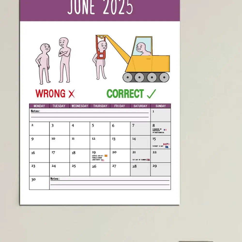 

High Quality Daily Weekly Monthly Planner 2025 Calendar Paper Hangable Wall Calendar Home Ornaments Desktop Calendar School