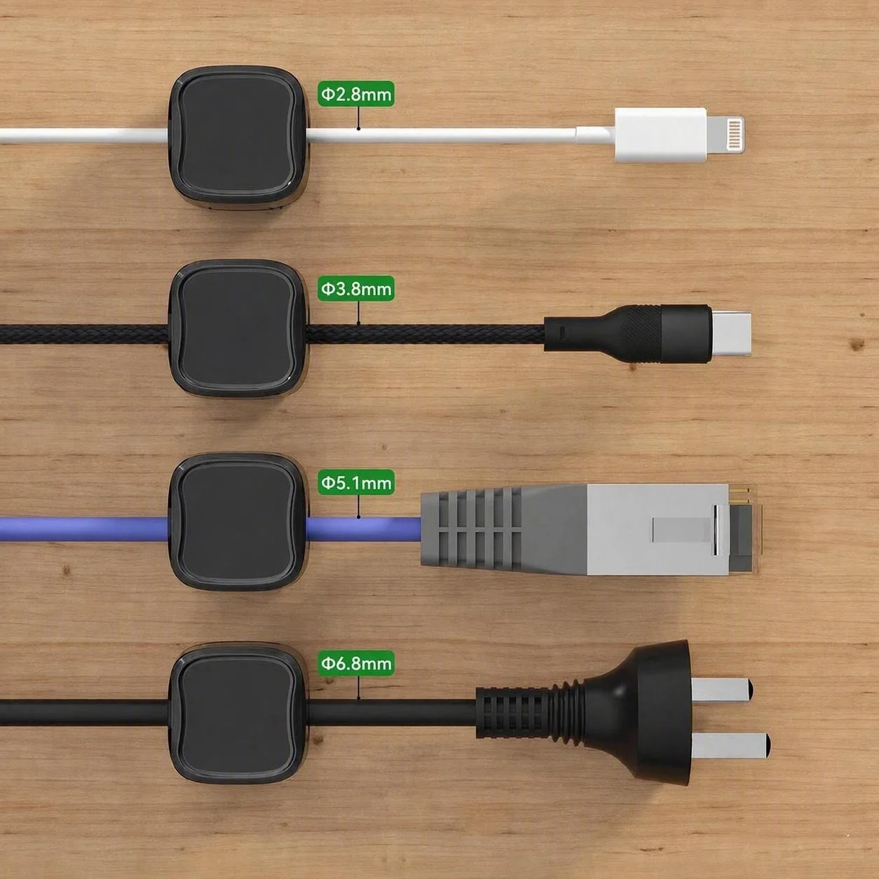 MUSENUOIS Magnetic Cable Clips,Adhesive Cord Organizer Wire Holder,Desk Nightstand Office Car Wall Phone Charger Cord Management