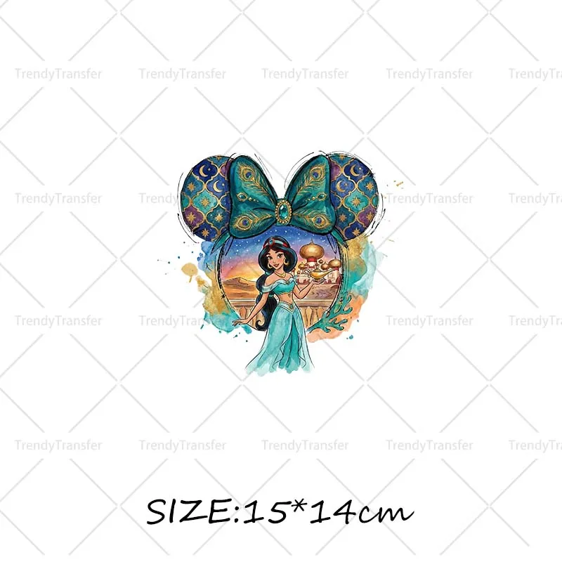 Muis Hoofd Prinses strijktransfers voor kleding, hittepers stickers, thermische patches op T-shirts