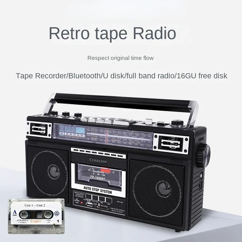 Hot selling 919 cassette player radio portable four band elderly student tape Bluetooth USB drive SD