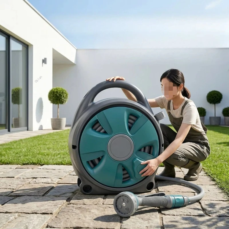30M Wall Mount Hose Reel Kit, Multi-function High Pressure Sprayer for Patio Cleaning, Garden Irrigation & Auto Washing