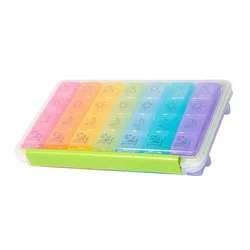 28 -Cell Pill Organizer 7 Day Travel Medicine Planner with Cases Storage Containers