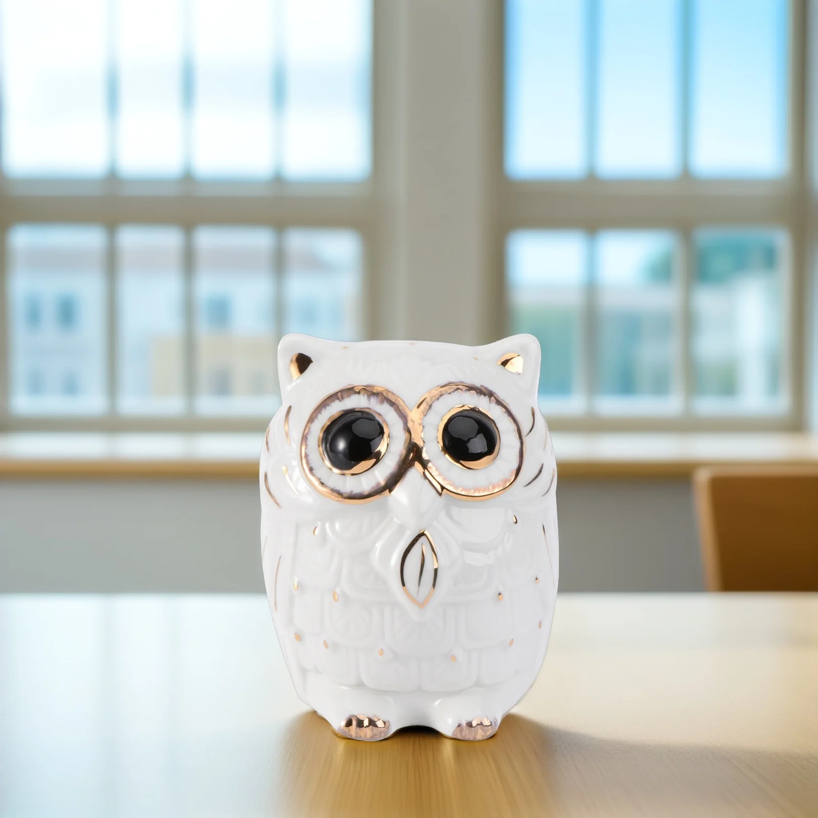 かわいいフクロウの形をしたセラミック貯金箱、子供向け、使いやすいコインバンク、健康的な貯蓄習慣を促進、家の装飾的なお金入れ