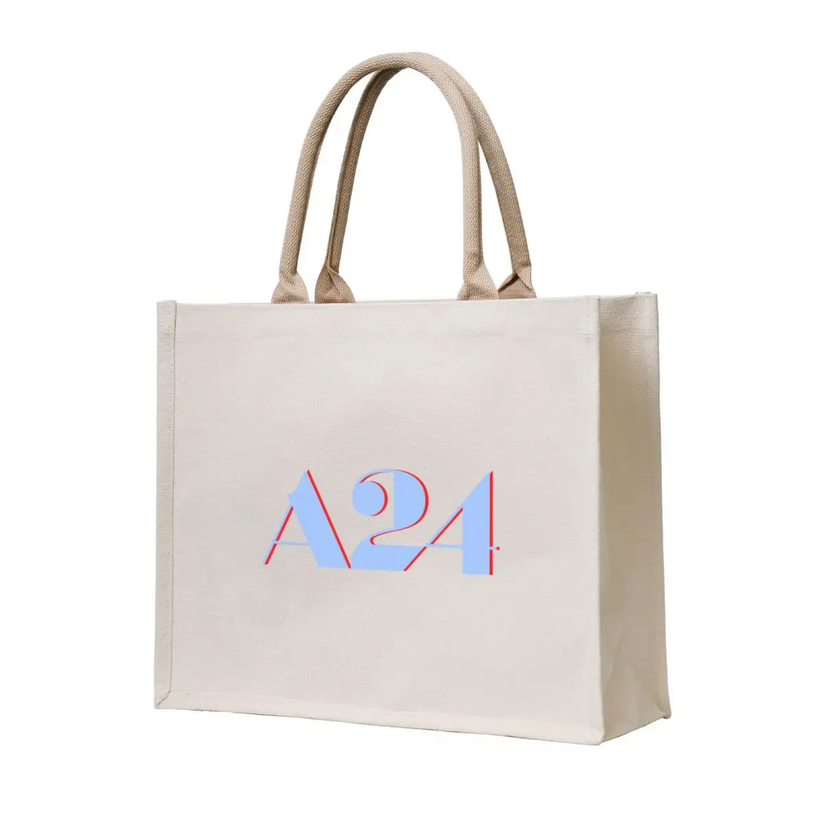 

A24 Blue and Red Logo Tote Bag Canvas foldable reusable bag tote bag custom