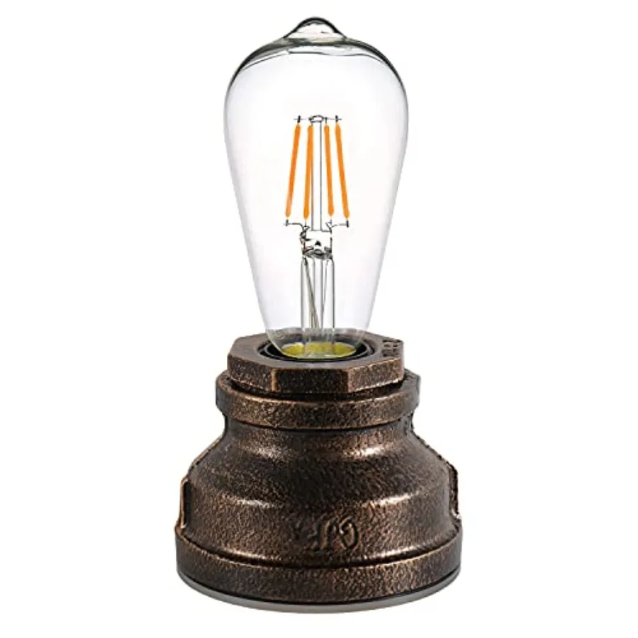 

Vintage Touch Control Table Lamp, Edison 4W LED Dimmable Bulb Included, with 3 Levels of Brightness, Small Desk Industrial Nigh
