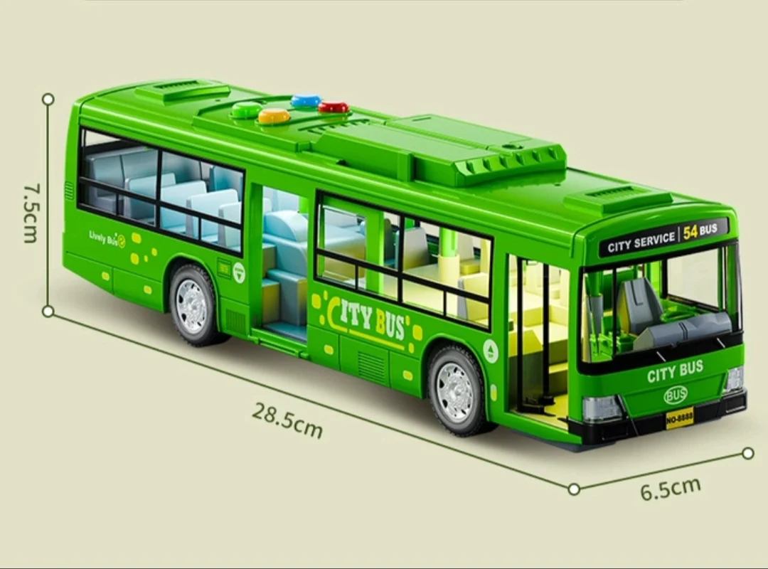 

High Quality Simulation Bus Large Size Drop-resistant Light Music Inertia Bus Model Pull Back Car Educational Toys Gifts