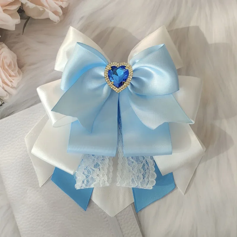 Lolita Bow Tie Cheering Stick Bows Lace Ribbon Girls Anime Concert Hand Lamp Accessorie Gift Women's Fashion CollarFlower Brooch