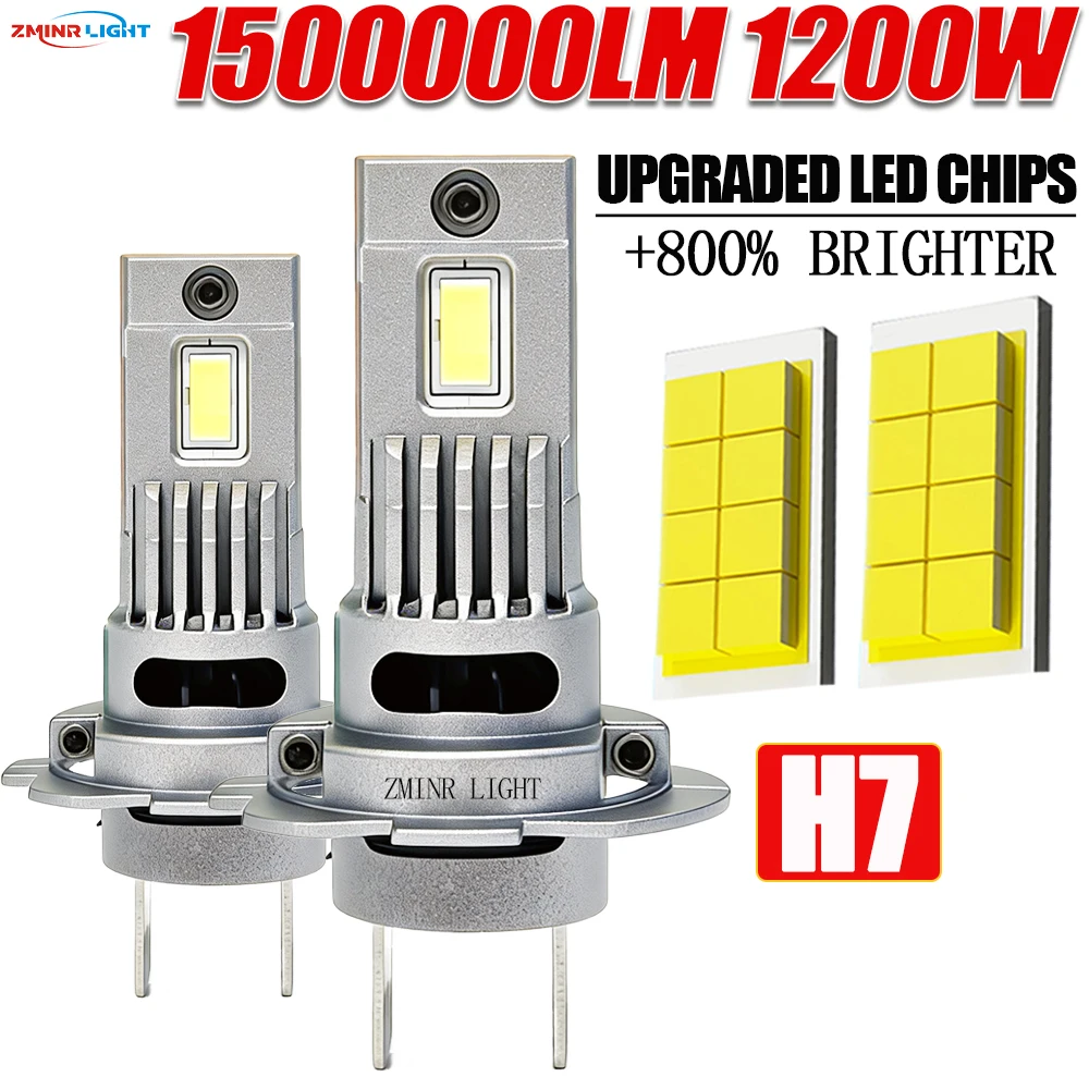 

Светодиодная лампа H7 для автофар, без ошибок CANBUS, 1200 Вт, сверхъяркий свет, с турбовентилятором, беспроводная, для автомобильных фар и противотуманных фар, Plug&Play, 12В 24В