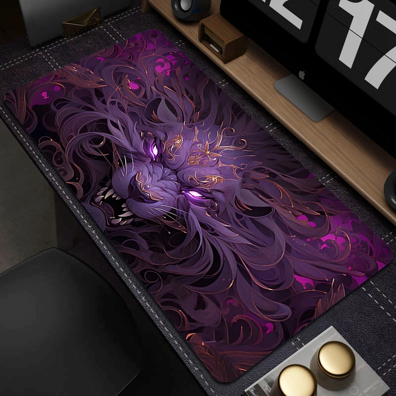 

Beast Mouse Mat Gaming Keyboard Mouse Pad Gamer Locking Edge Computer Mousepad Anime Non-Slip Carpet Office Large Desk Mat XXL