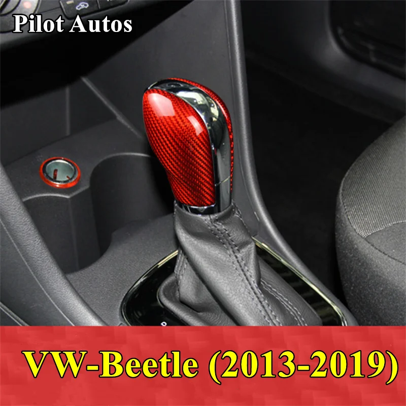 

Rear Carbon Fiber Car Gear Shift Knob Cover Trim Sticker For VW Volkswagen Beetle 2013 2014 2015 2016 2017 2018 2019