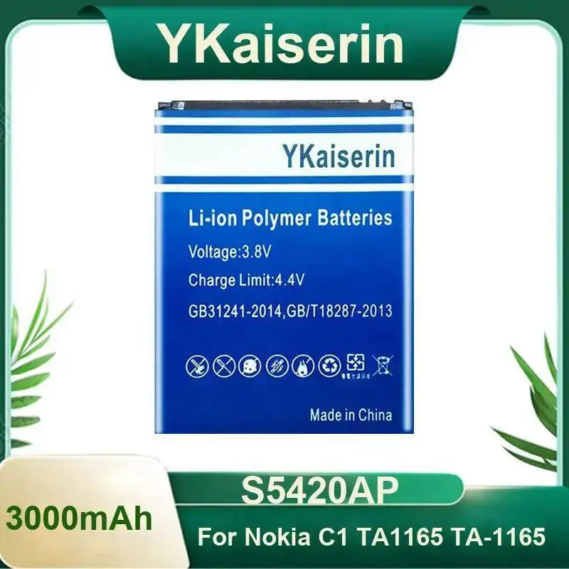 

Stable Power Supply Smart Phone Battery For Nokia C1 TA1165 TA-1165 3000Mah S5420AP