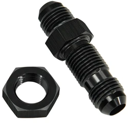 0 Degrees 90 Degrees AN6 AN8 AN10 Bulkhead Flare Fitting Union Adapter 6AN 8AN 10AN Fitting For Tab Rr Wirewall Aluminum Black