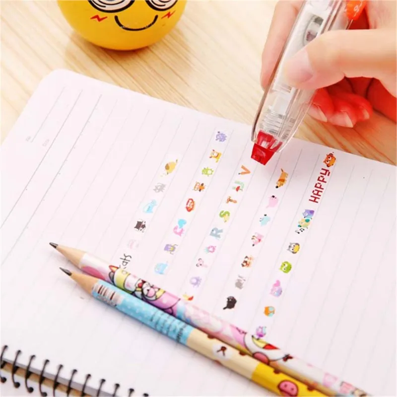 New  Kawaii Animals Carton Press Type Decorative Correction Tape Diary Stationery School Supply