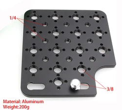 Camera Cheese Plate Side Mounting for ARRI Alexa Mini LF Teradek Vaxis Rig Wireless Receiver Follow Focus Motor with 3/8