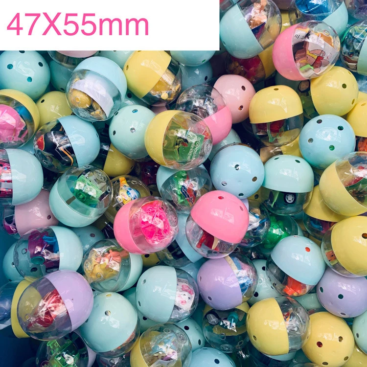 

10Pcs 47X55MM Macaron Transparent Oval Surprise Capsule Toys Colorful Movable Easter Egg Gifts For Baby Kids Random Delivery