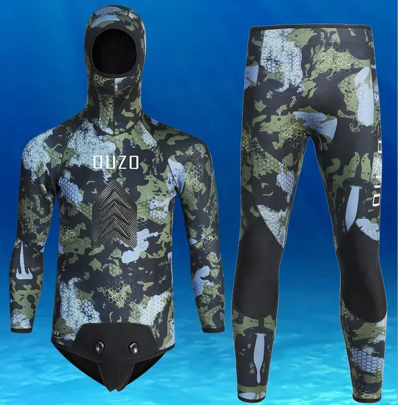 3.5mm CR Light Leather Hunting Diving Suit Men'S Thickened Warm Cold Split Camouflage Wetsuit Surfing Fishing And Hunting Wetsui