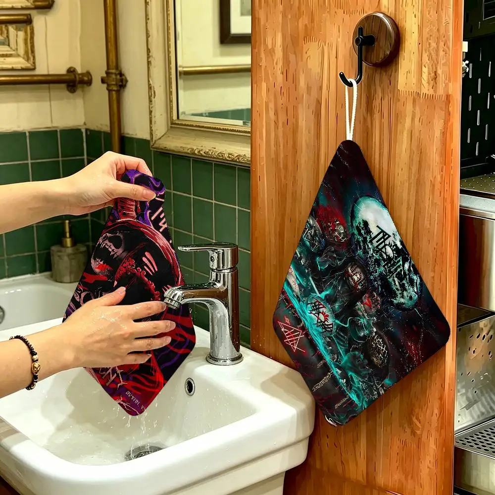 Sleep Band T-Tokens Soft Polyester Cotton Towel, Hanging Kitchen Style Hand Wiping Cloth for Restaurant Home