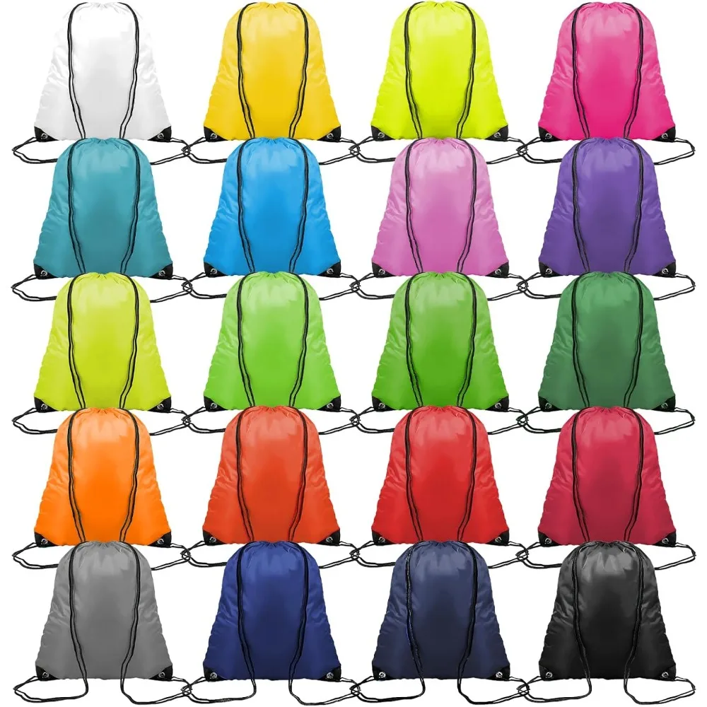 120 Pcs 20 Colors Drawstring Bags Bulk Backpack Pack Gym Bags Draw String Backpack