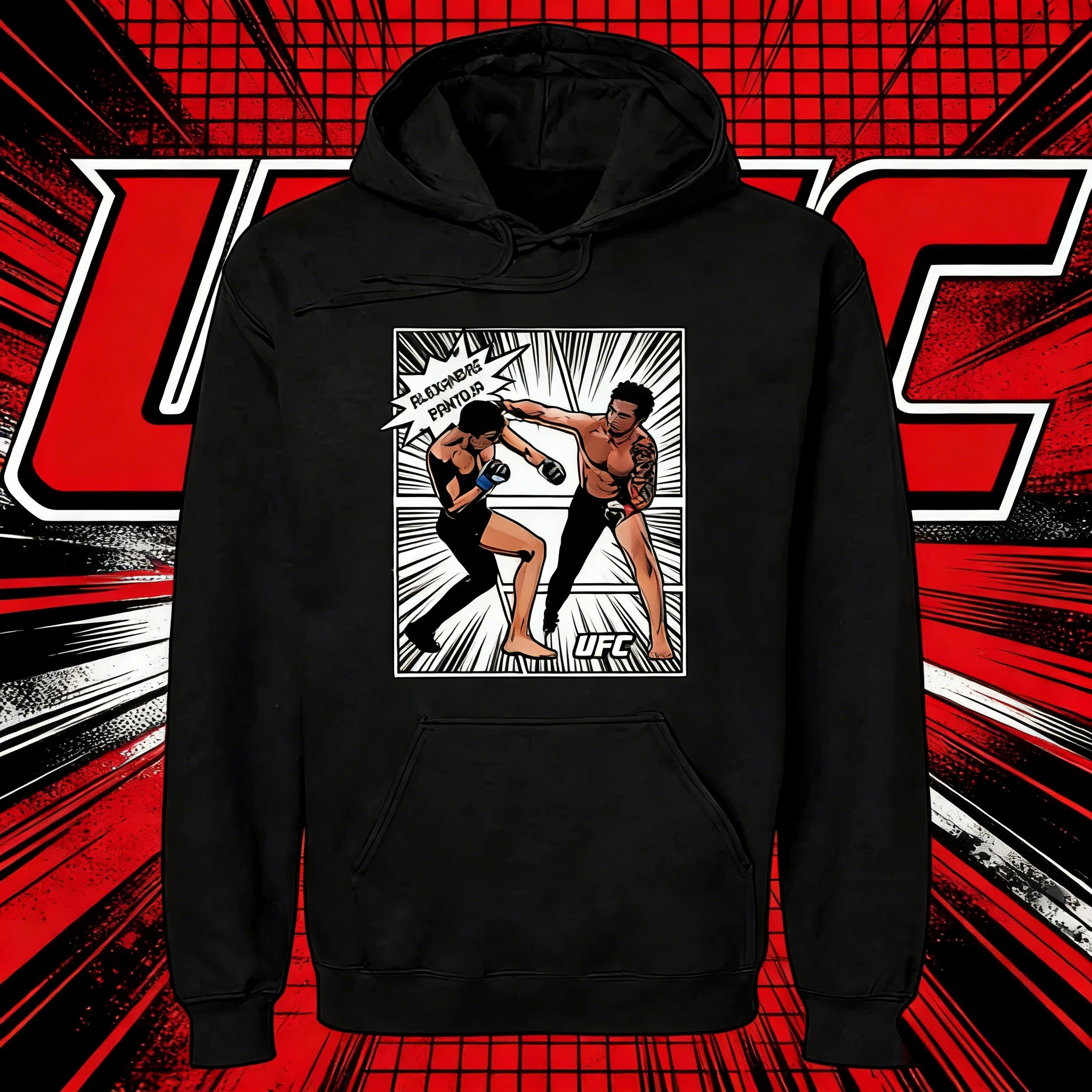 

Женская толстовка UFC Duel Theme 2025-26, осень/зима, свободная толстовка из 100% хлопка с принтом, подходит для мужчин и женщин