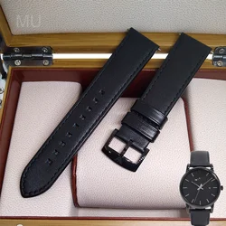 For Armani Genuine Leather Strap Compatible with AR1732/1733/1730 Strap for Men's Black Cow Leather Watbands 20mm 22mm