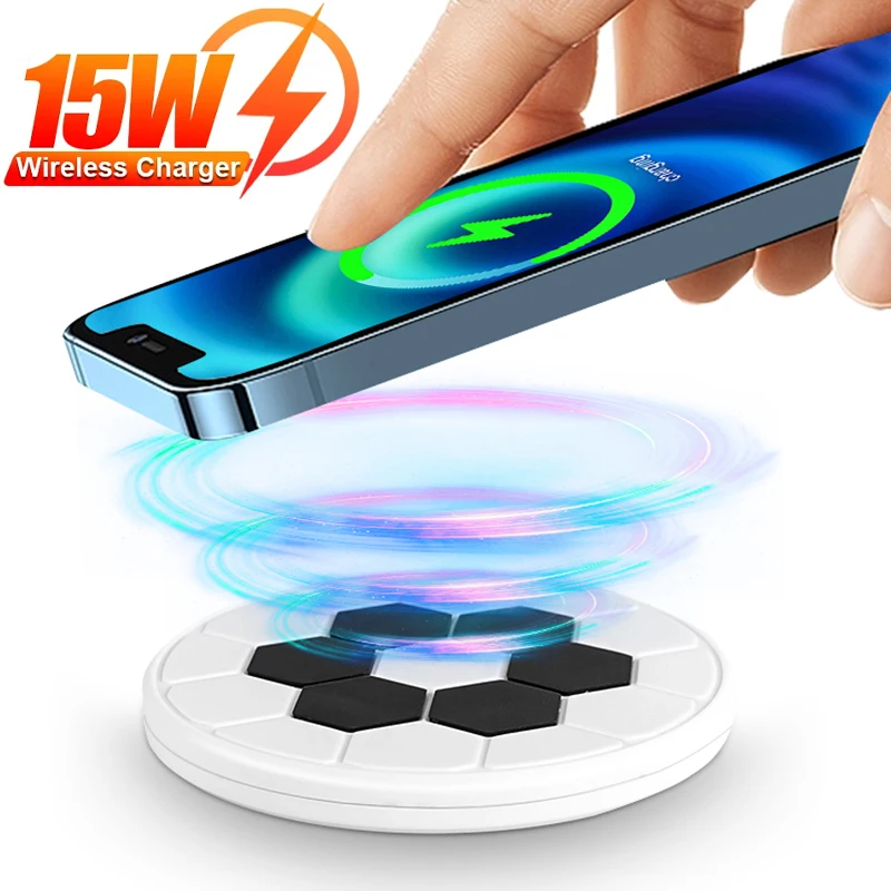 

15W Fast Charging Wireless Charger Mobile Phone Type C Protable Power Bank Induction Dock Station Travel For iPhone 16 Samsung