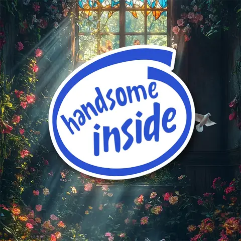 Handsome Inside INTEL car bumper sticker funny