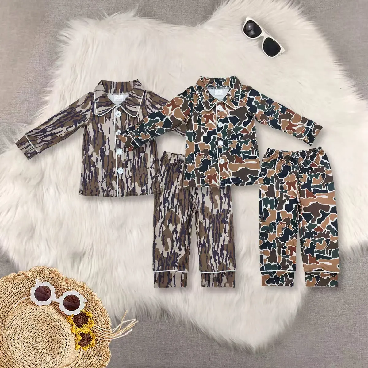 

z825-05 BLP0704 Boutique children clothing Matching baby boy clothes camouflage long sleeve pant set Wholesale kids clothes boy