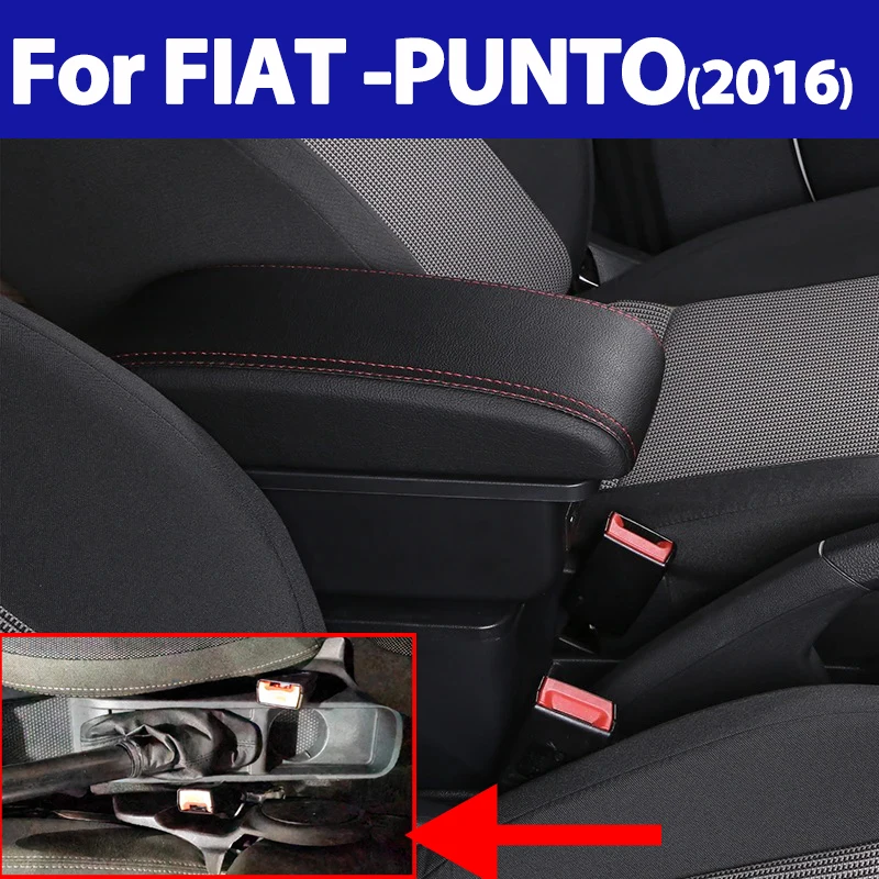 

For FIATI PUNT0 2016 car armrest interior modification accessories, double-layer storage, USB center console upgrade.