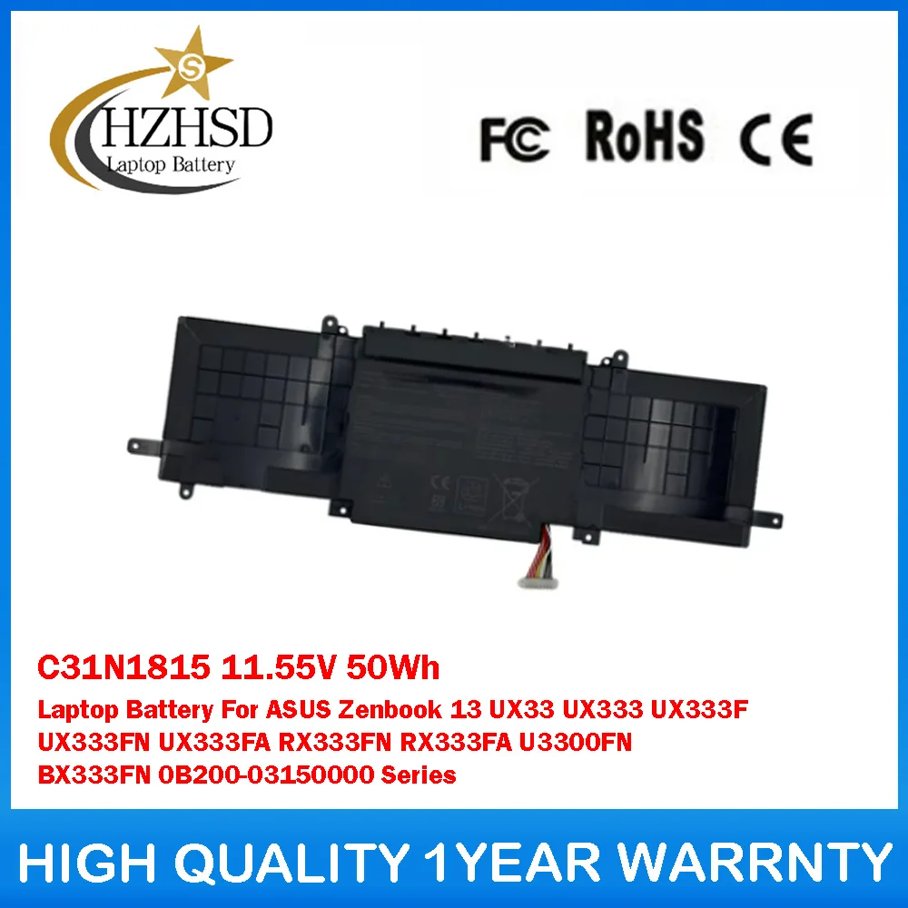

C31N1815 11.55V 50Wh Laptop Battery For ASUS Zenbook 13 UX33 UX333 UX333F UX333FN UX333FA RX333FN RX333FA BX333FN 0B200-03150000