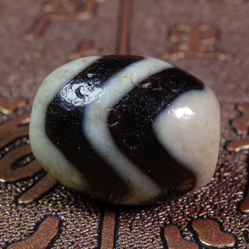 Ancient Tibetan DZI Beads Old Agate Water Stripe Beads Amulet Pendant GZI #2613