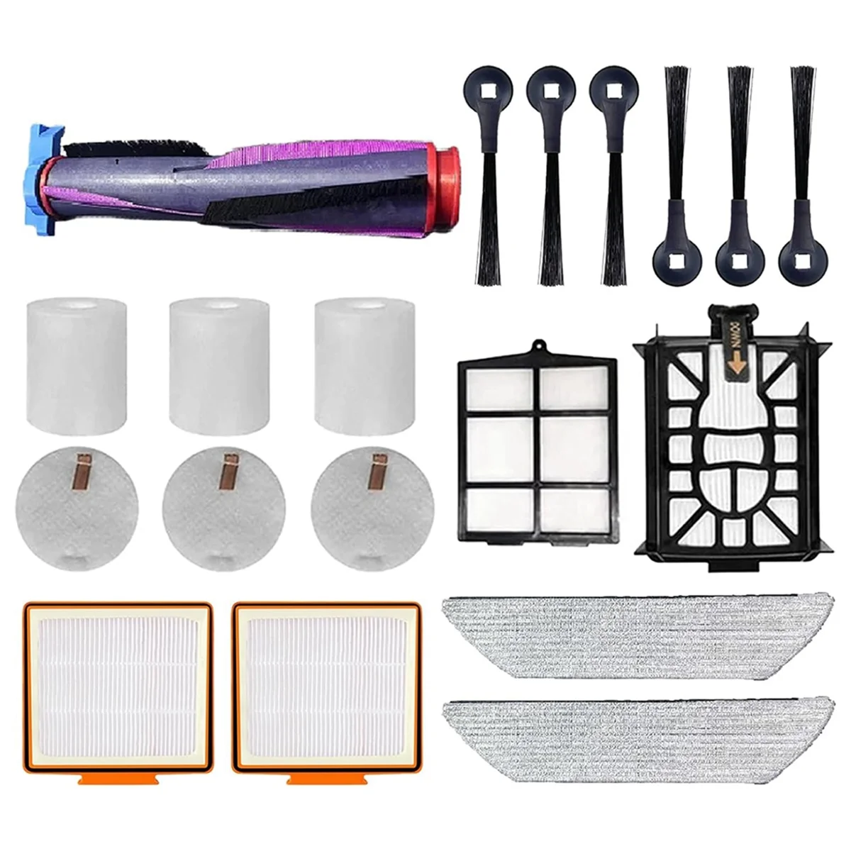 Replacement Parts for Shark AAV2800ZE/RV2820YEC Vacuum Cleaner ,Main Brush Side Brush Filters Foam Filter Mop Pads