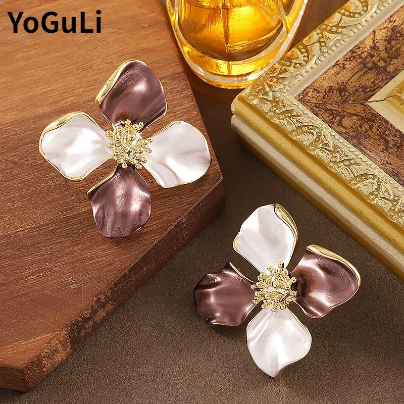 

Modern Jewelry Sweet Design Vintage Temperament Flower Earrings For Women Female Gifts Popular Accessories Wholesale