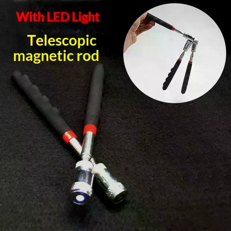 1PC Telescopic Magnetic Pick Up Tool With LED Light Extendable Magnet Grabber For Car Repair Screw Nut Bolt Retrieval